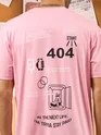 404 Printed Soft Pink Oversized T-shirt for Men