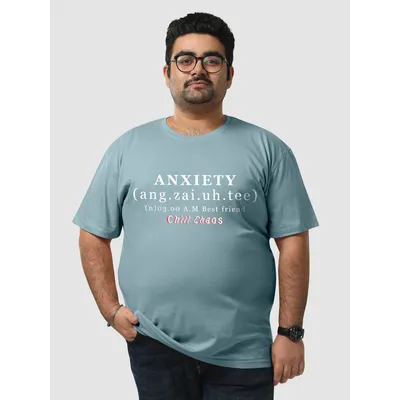 Anxiety Printed Plus Size T shirts
