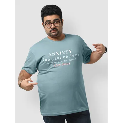 Anxiety Printed Plus Size T shirts
