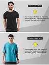 Aqua Blue Neck Embroidery Oversized T-shirt for Men