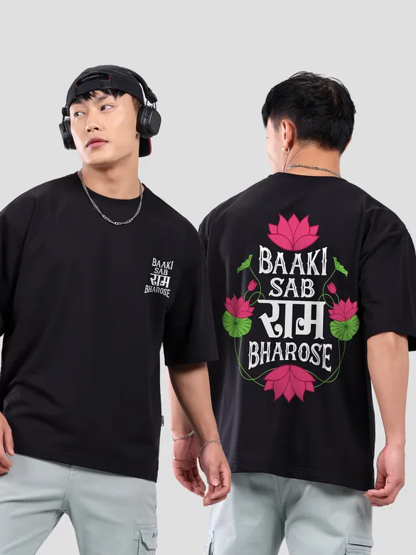 Baaki Sab Ram Bharose Oversized T-shirt for Men