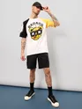 Badass White Color Block Oversized T-shirt for Men