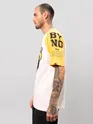 Badass White Color Block Oversized T-shirt for Men