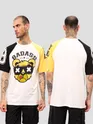 Badass White Color Block Oversized T-shirt for Men