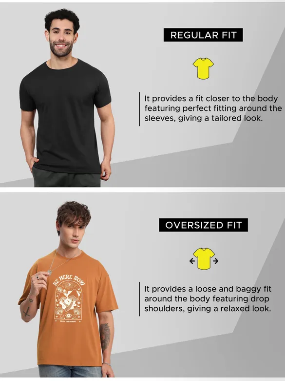 Be Here Now Printed Oversized T-shirt for Men
