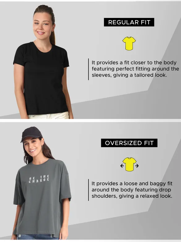 Be The Change Printed Oversized T-shirt for Women