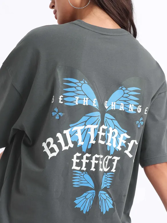Be The Change Printed Oversized T-shirt for Women