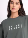 Be The Change Printed Oversized T-shirt for Women