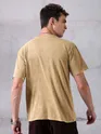 Beige Acid Wash Oversized T-Shirt for Men