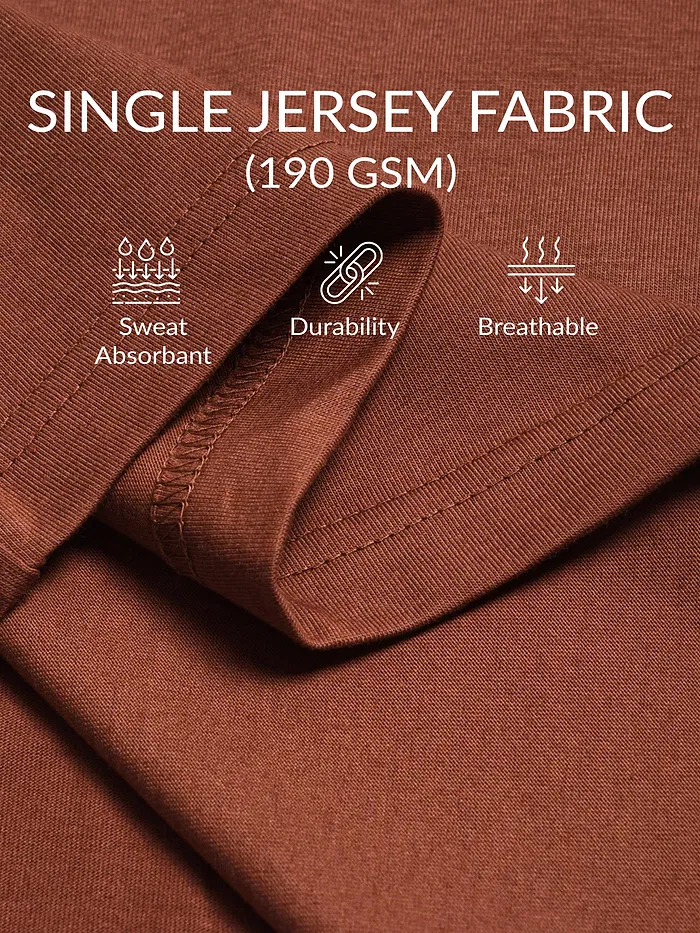 Beyoung Printed Brown Oversized T-shirts for Men