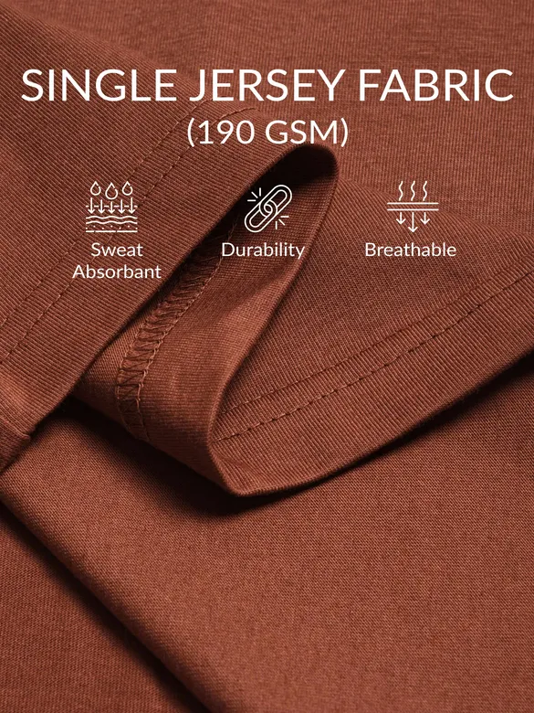 Beyoung Printed Brown Oversized T-shirts for Men