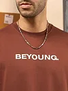 Beyoung Printed Brown Oversized T-shirts for Men
