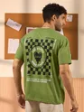 Beyoung Printed Green Oversized T-shirts for Men