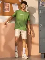 Beyoung Printed Green Oversized T-shirts for Men