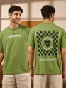 Beyoung Printed Green Oversized T-shirts for Men
