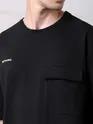 Black Flap Pocket Oversized T-shirt for Men