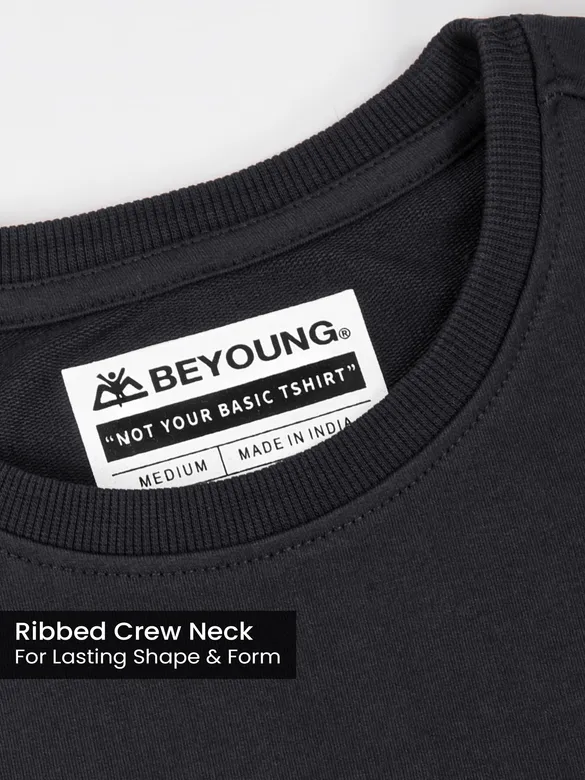 Black Plain Oversized T-shirt for Men