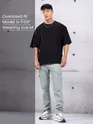 Black Plain Oversized T-shirt for Men