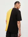 Black-Yellow Color Block Oversized T-shirt for Men