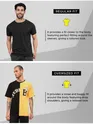 Black-Yellow Color Block Oversized T-shirt for Men