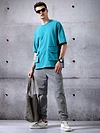 Aqua Blue Oversized T-shirt for Men