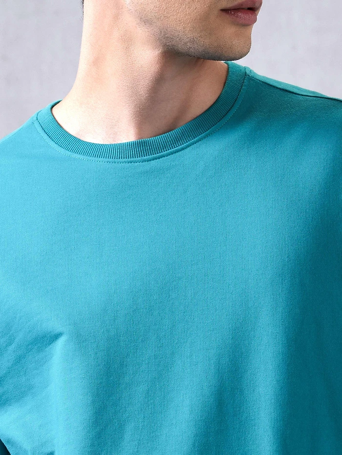 Aqua Blue Oversized T-shirt for Men