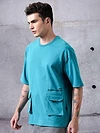 Blue Utility Oversized T-shirt for Men