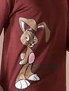 Brown Printed Full Sleeve Oversized T-shirt for Men