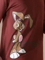 Brown Printed Full Sleeve Oversized T-shirt for Men