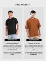 Camel Brown Plain Oversized T-Shirt
