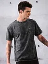 Coal Black Acid Wash Oversized T-Shirt for Men