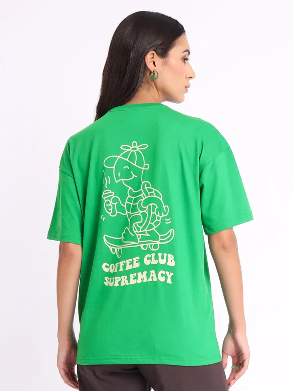 Teach Peace Printed Oversized T-shirt for Women
