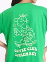 Coffee Club Supremacy Printed Oversized T-shirt for Women