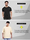 Cream Plain Oversized T-shirt for Men