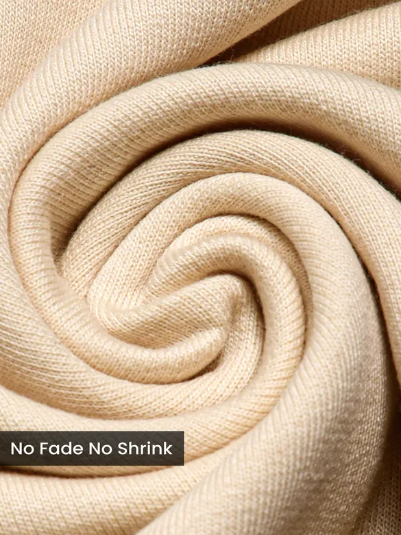 Cream Plain Oversized T-shirt for Men