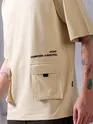 Cream Utility Oversized T-shirt for Men