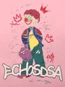Echosdsa Printed Pink Oversized T-shirt for Men