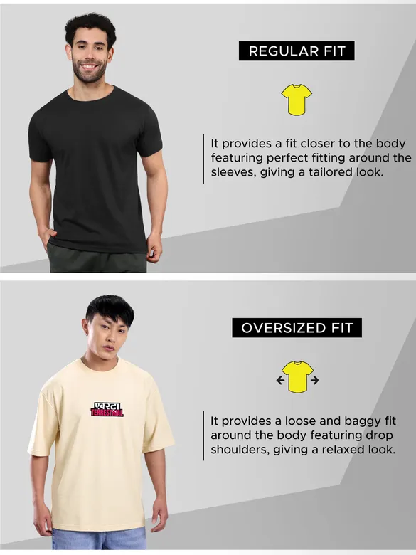 Extra Terrestrial Printed Oversized T-shirt for Men