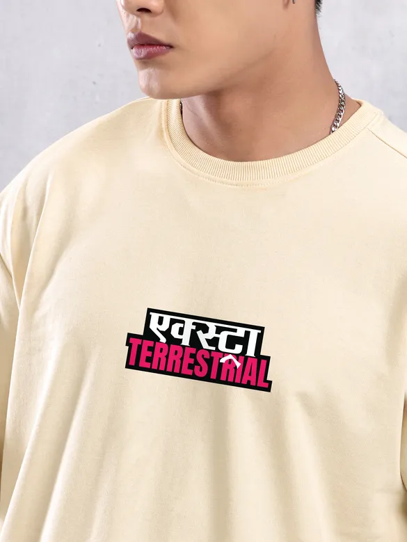 Extra Terrestrial Printed Oversized T-shirt for Men