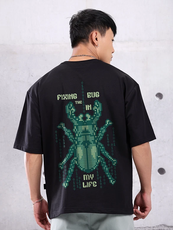 Fixing The Bug Printed Oversized T-Shirt For Men