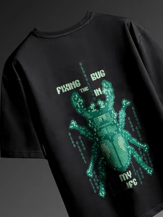 Fixing The Bug Printed Oversized T-Shirt For Men