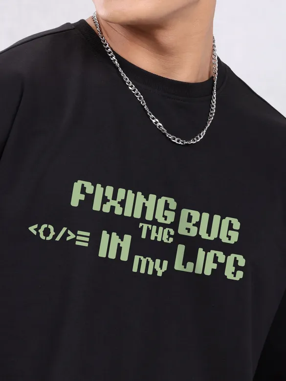 Fixing The Bug Printed Oversized T-Shirt For Men