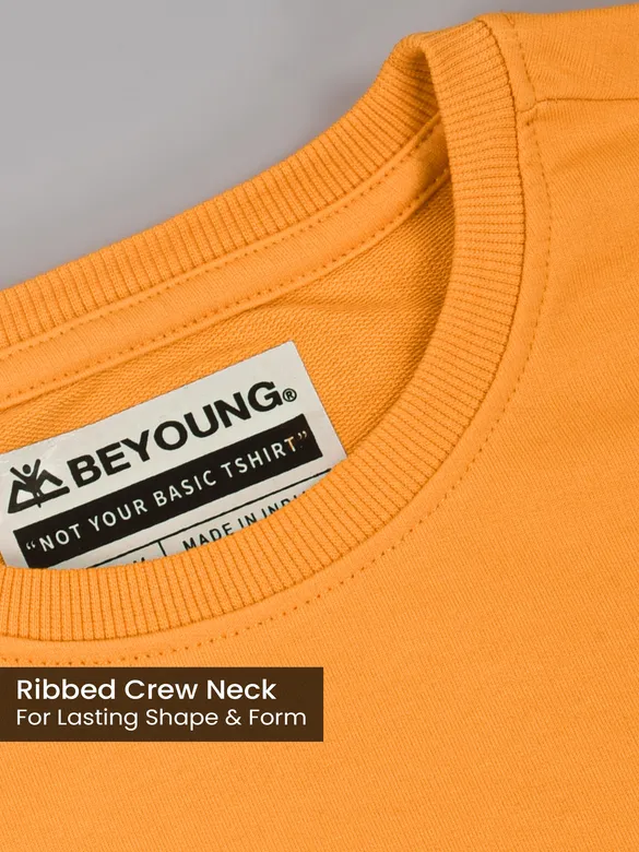 Flame Orange Plain Oversized T-shirt for Men