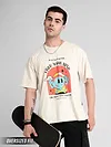 Free Your Mind Printed Oversized T-shirt for Men, 