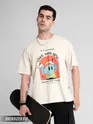 Free Your Mind Printed Oversized T-shirt for Men, 