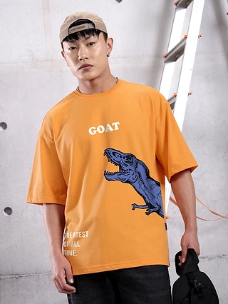G.O.A.T Printed Oversized T-Shirt For Men