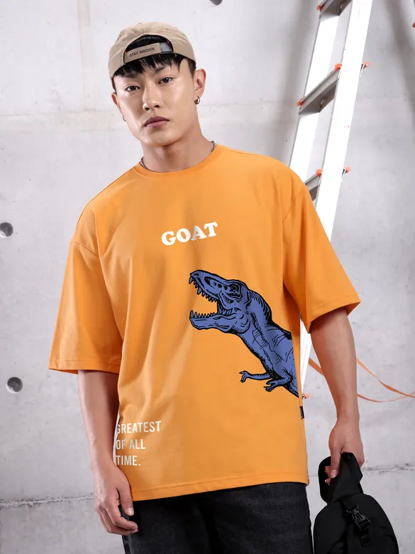 G.O.A.T Printed Oversized T-Shirt For Men