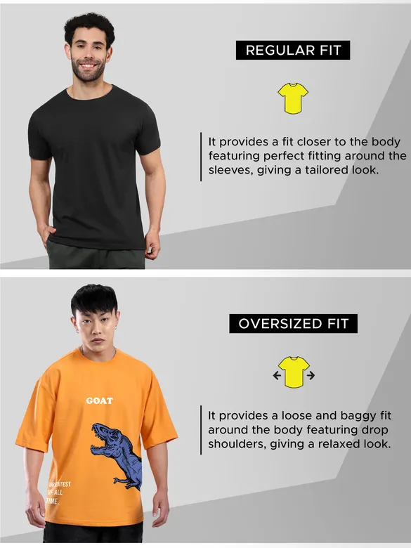 G.O.A.T Printed Oversized T-Shirt For Men