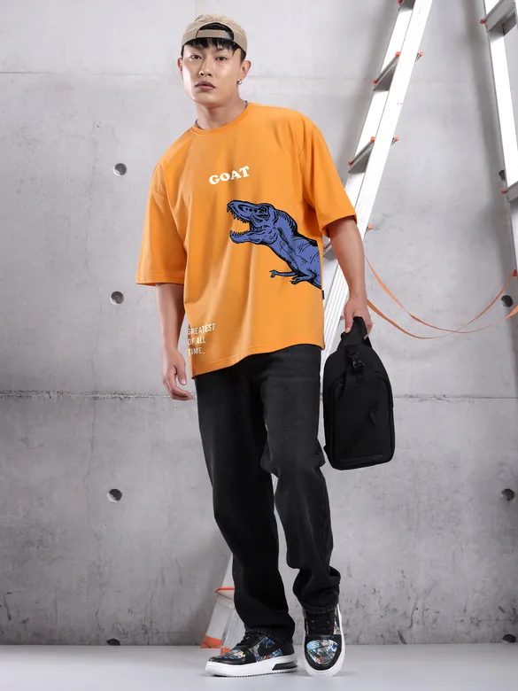 G.O.A.T Printed Oversized T-Shirt For Men