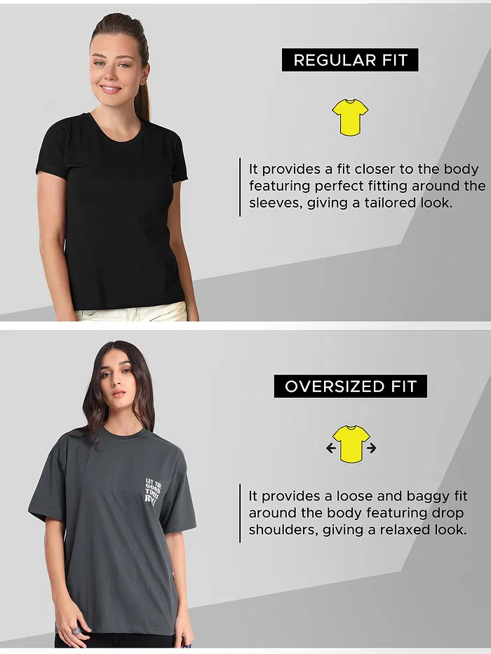 Good Times Printed Oversized T-shirt for Women